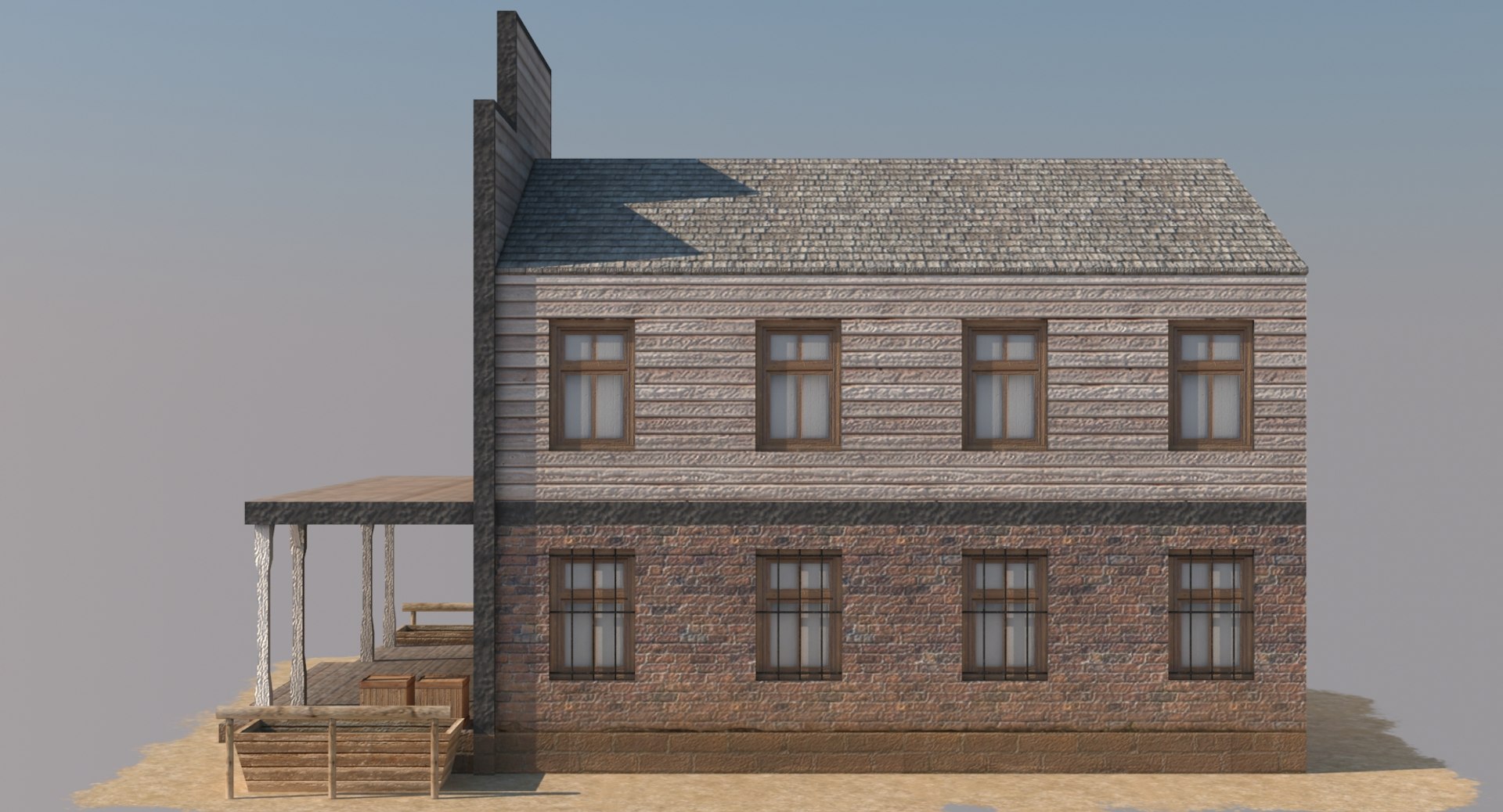 wild west bank 3d model