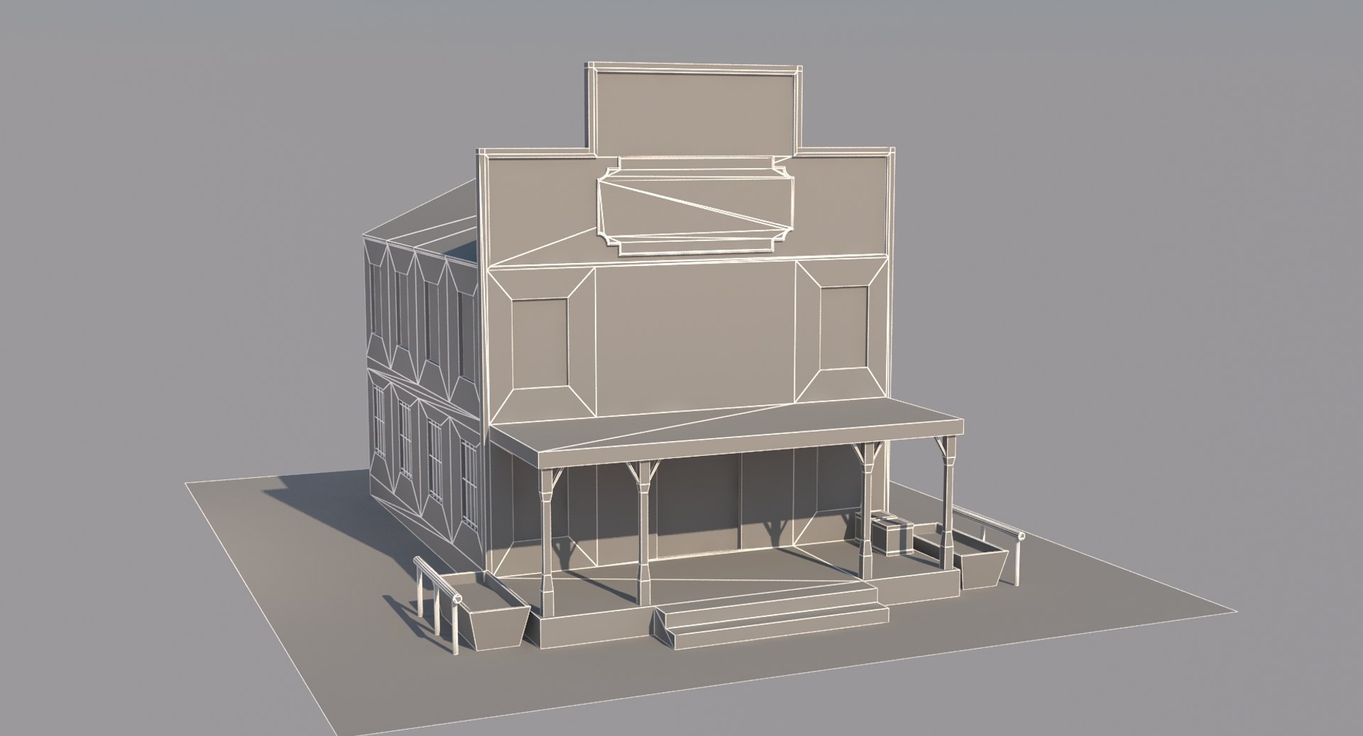 wild west bank 3d model