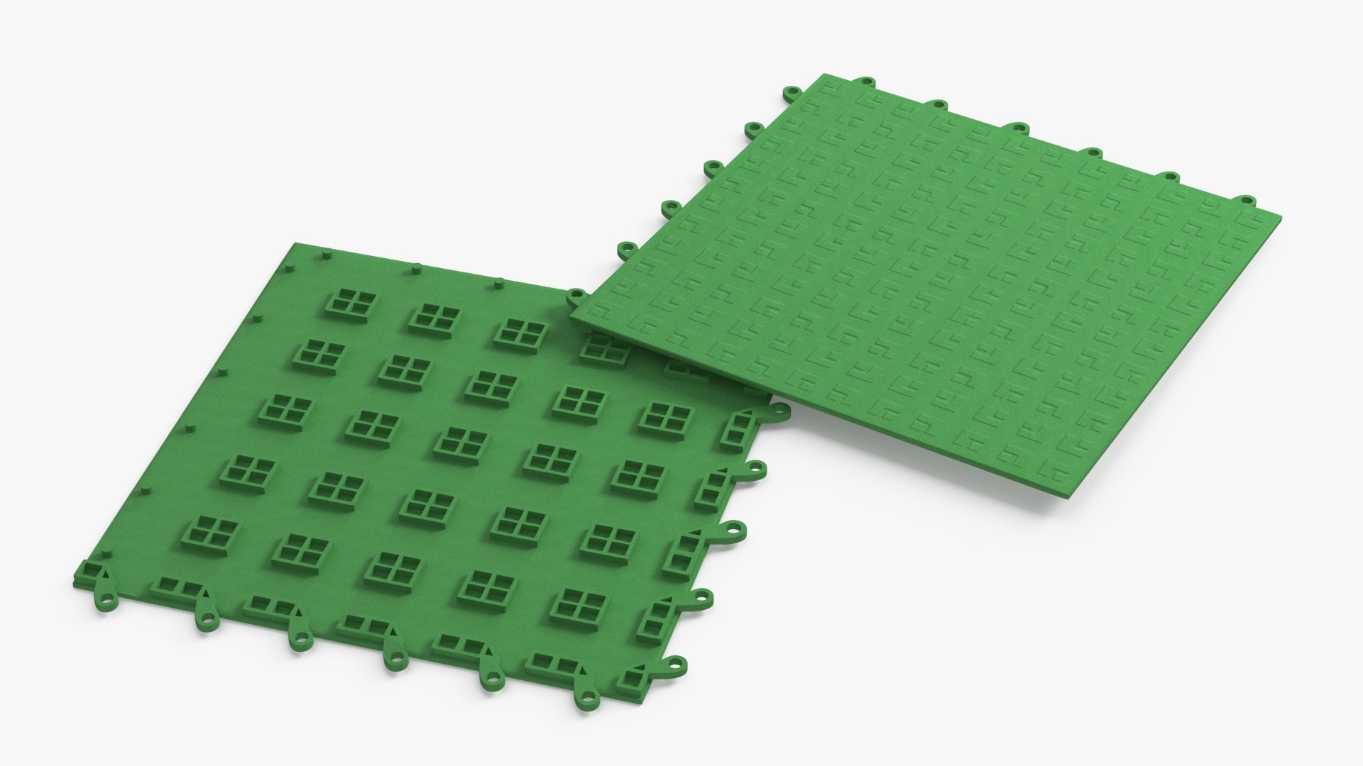3D Interlocking Floor Mat Piece Green Model - TurboSquid 2234505