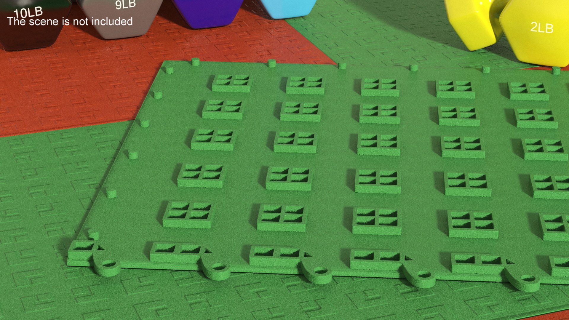 3D Interlocking Floor Mat Piece Green Model - TurboSquid 2234505
