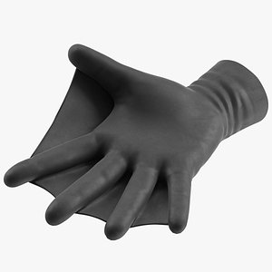 Darkfin Webbed Power Swimming Gloves Dry Rigged for Modo model