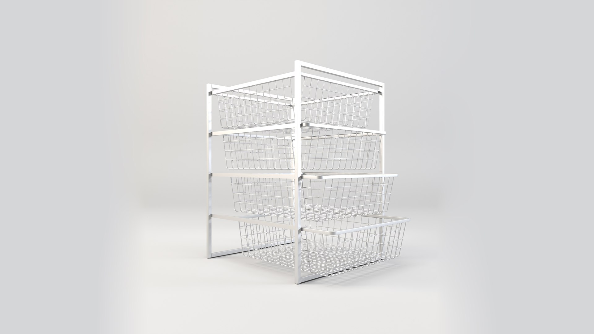 3D Model Pull Out Kitchen Wire Rack Basket - TurboSquid 2304928