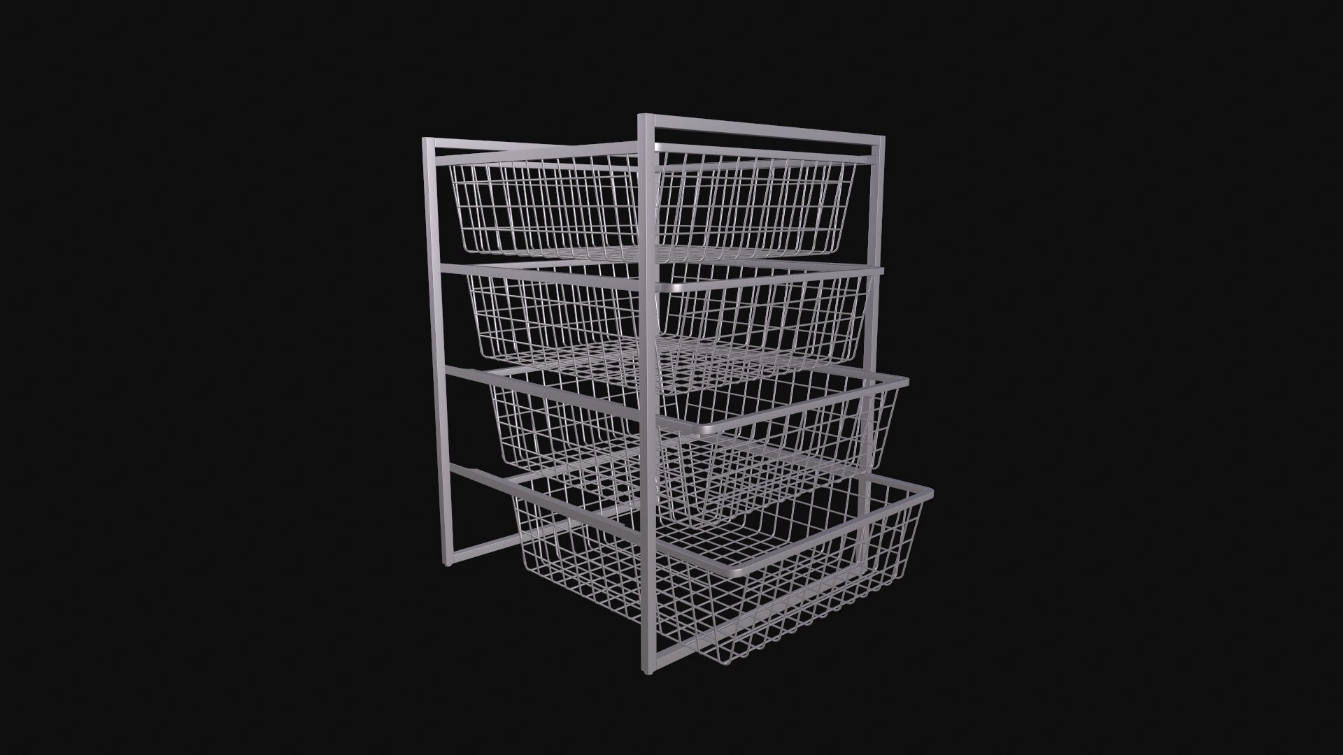 3D Model Pull Out Kitchen Wire Rack Basket - TurboSquid 2304928
