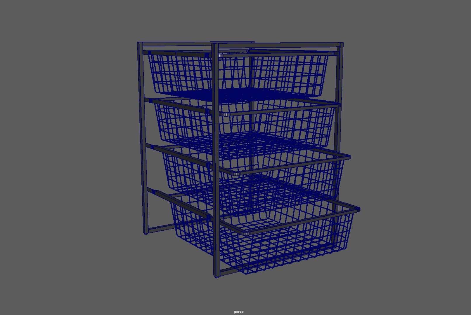 3D Model Pull Out Kitchen Wire Rack Basket - TurboSquid 2304928