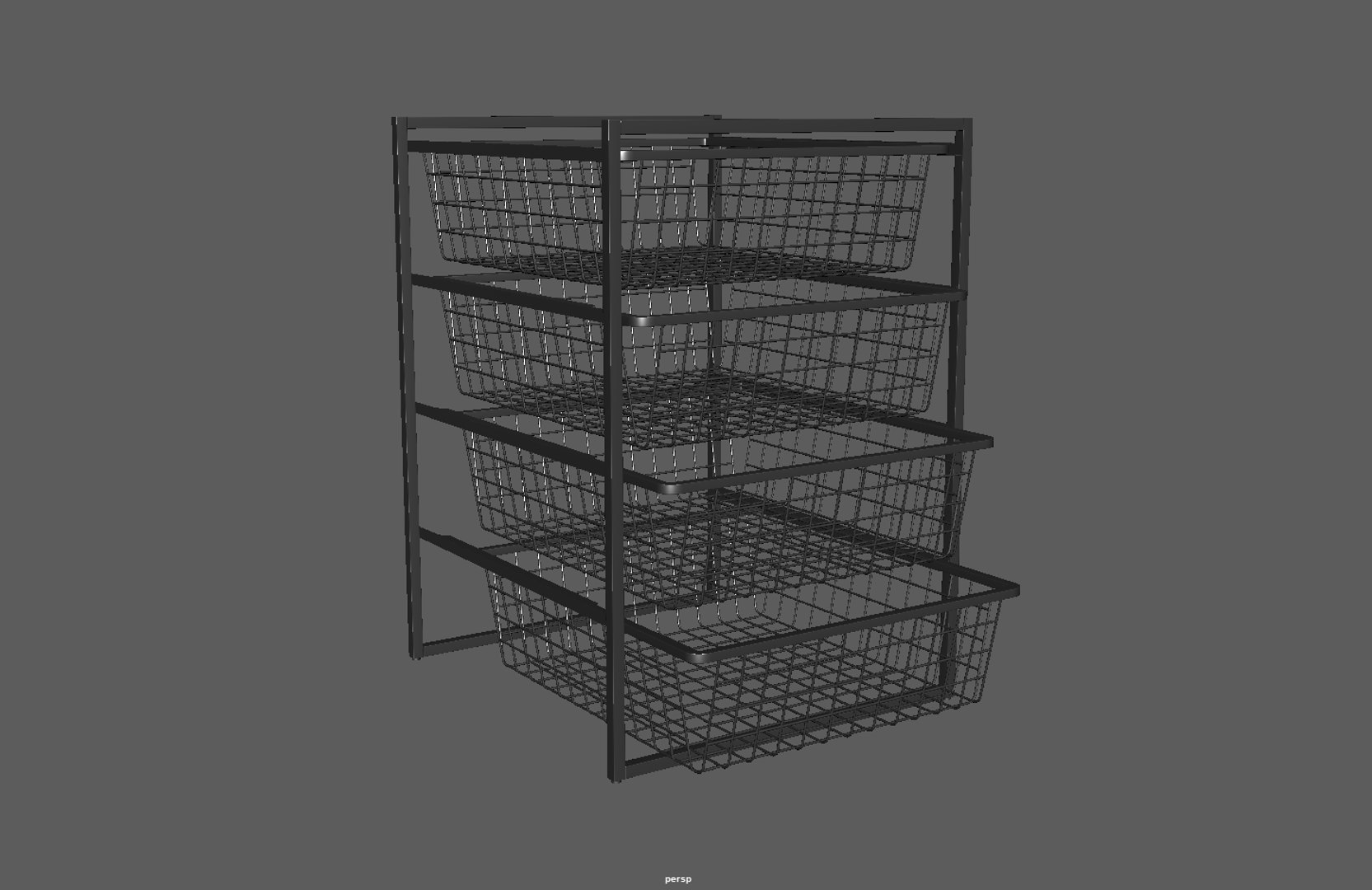3D Model Pull Out Kitchen Wire Rack Basket - TurboSquid 2304928