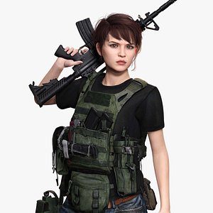 Nora - Realistic Woman In Melitirian Attire Low-poly 3D