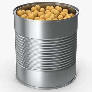 Opened Peas Tin Can