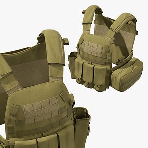 Ranger Plate Carrier MOLLE Green 3D model