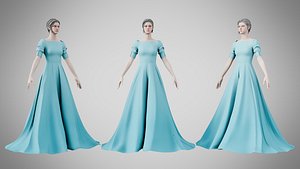 Dress 50 Sky Blue 3D