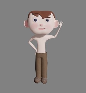 Cartoon Boy Character Rigged