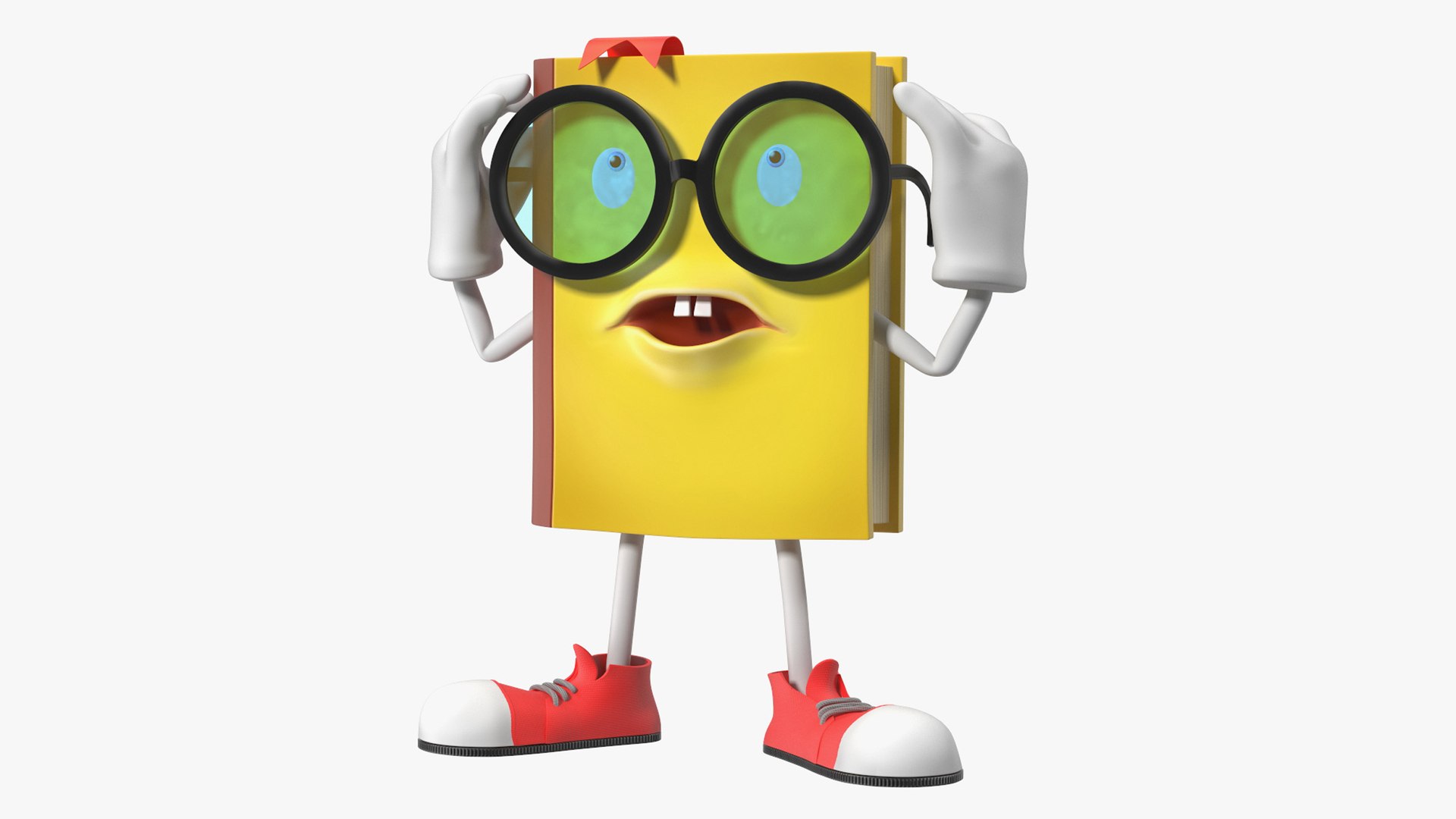 Cartoon Yellow Book Rigged for Maya 3D model preview