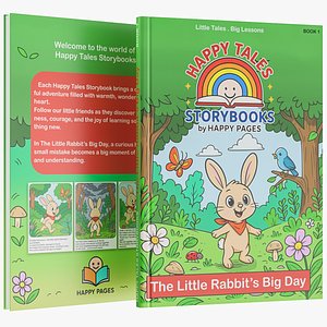 Kids Storybook With Illustrated Front And Back Cover 3D Model 3D
