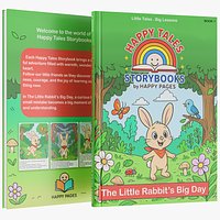 Kids Storybook With Illustrated Front And Back Cover 3D Model