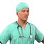 Maschio chirurgo caucasico attrezzato per Cinema 4D