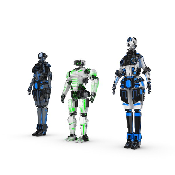 3d sci-fi robot characters pack model