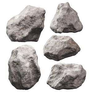 Low Poly Rocks Set 09 3D
