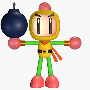 Yellow  Bomberman Smashified Character 8K