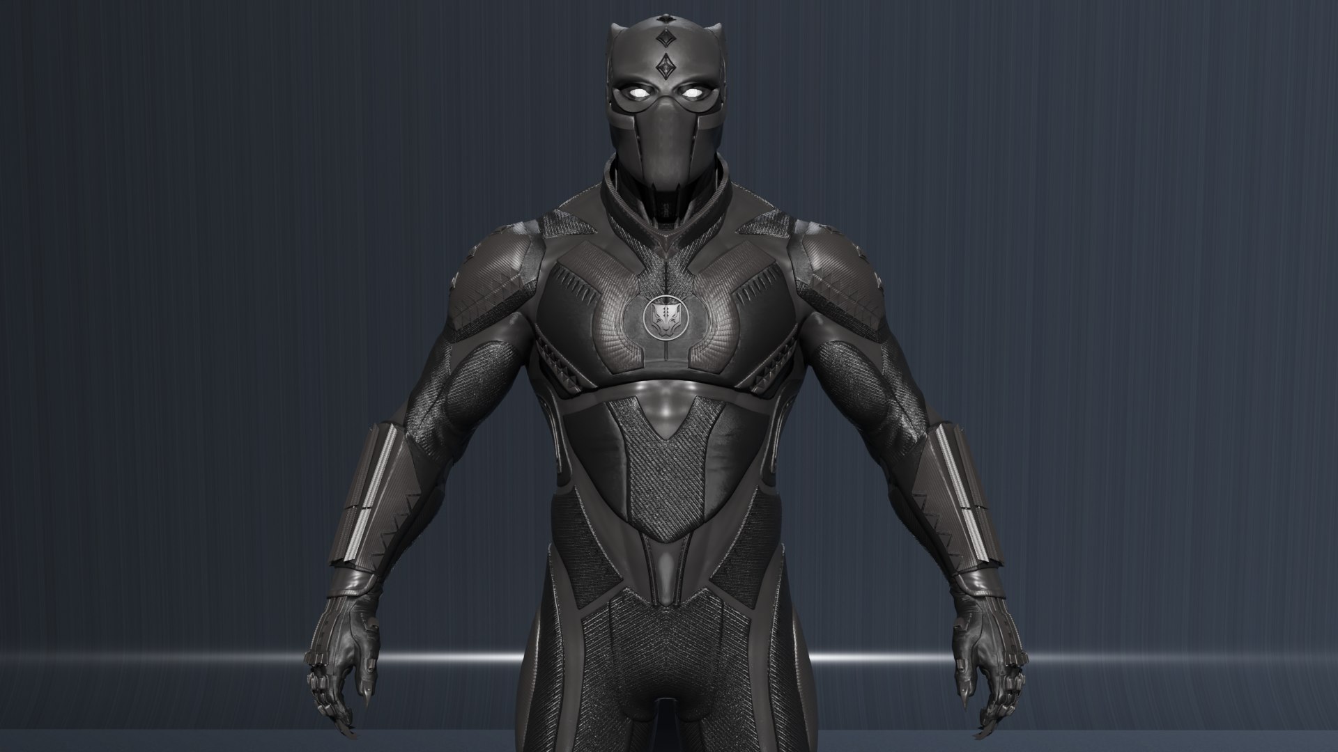 Black Panther Iconic model https://p.turbosquid.com/ts-thumb/uc/SWwMEX/WU/60001/png/1783847452/1920x1080/fit_q87/3b863bbce5ac27a2efba2d531a8a2a6d0d626386/60001.jpg