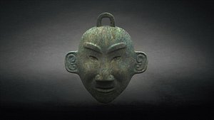 3D Sanxingdui   ritual mask   facial theatre painted asian