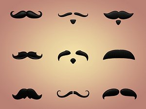 3D mustaches cartoon toon