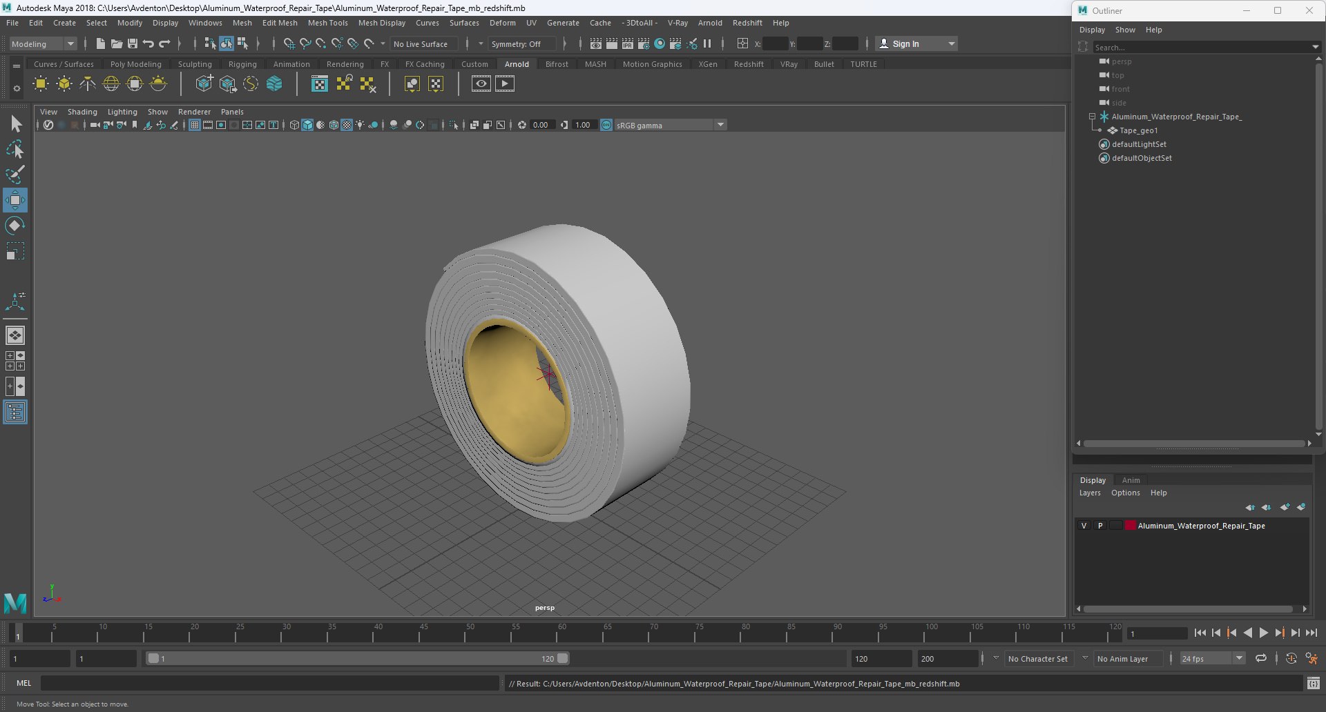 3D Aluminum Waterproof Repair Tape Model - TurboSquid 2280217