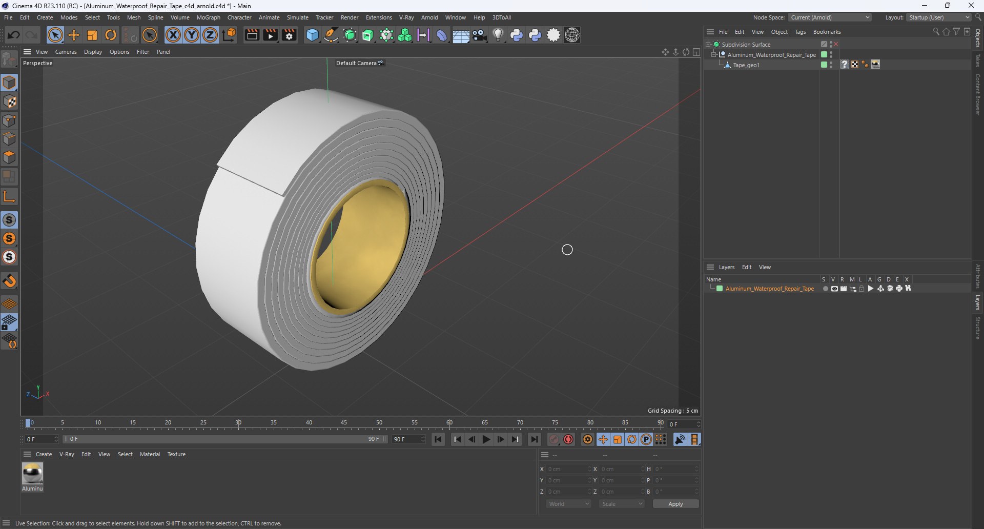3D Aluminum Waterproof Repair Tape Model - TurboSquid 2280217