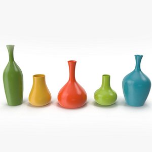 modern colored vases 3d model