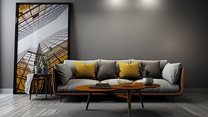 3D model sofa living room