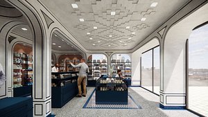 Premium Pharmacy Interior Modern Retail Store SketchUp