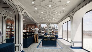 Premium Pharmacy Interior Modern Retail Store SketchUp