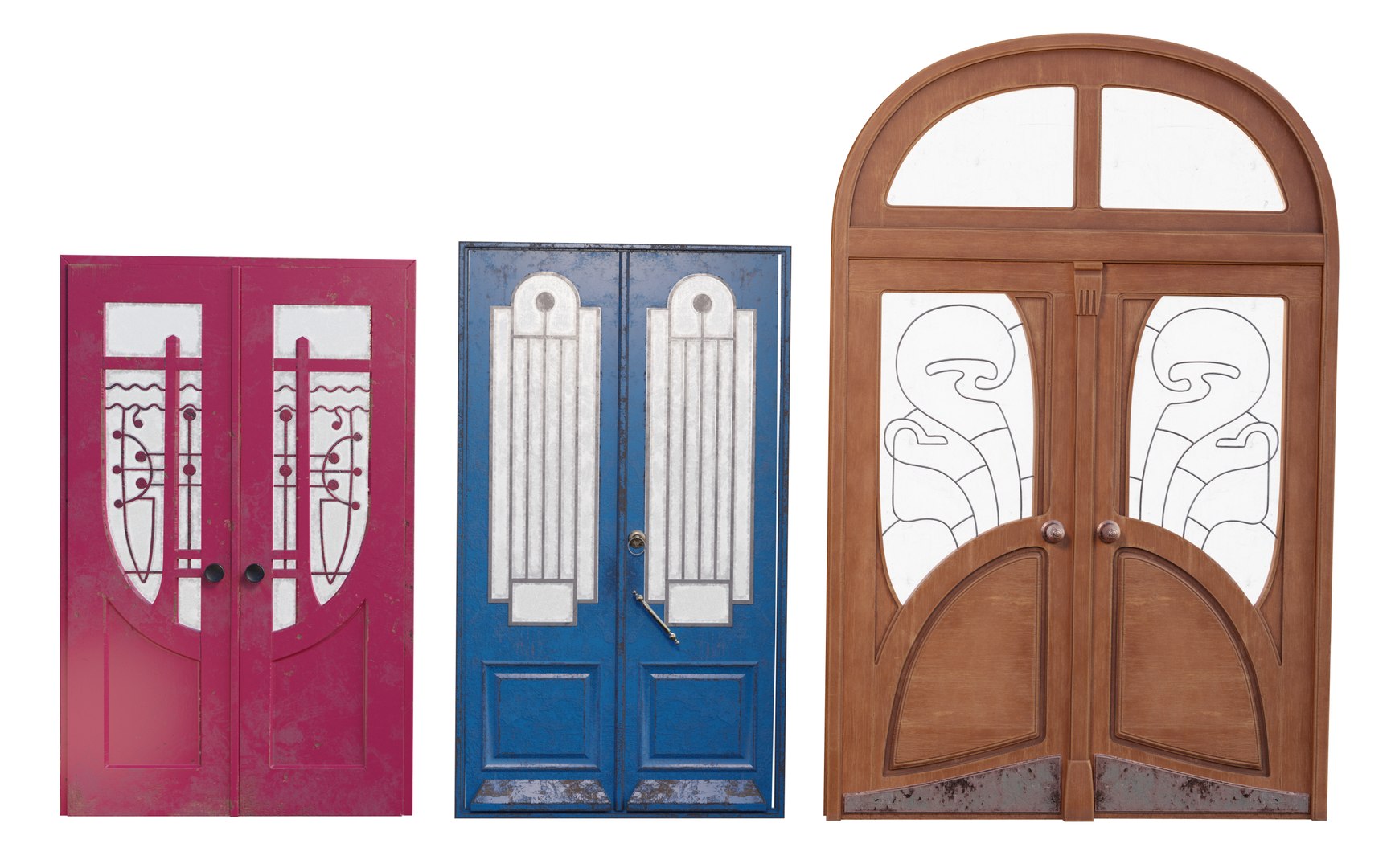 Old Doors pack Low-poly 3D model https://p.turbosquid.com/ts-thumb/uc/v3s2aD/C9/all/png/1704386499/1920x1080/fit_q87/b1895ef6836108bad565440cfb327a9741e3fb72/all.jpg