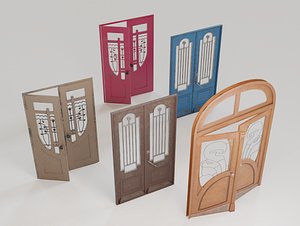 Old Doors pack Low-poly 3D model