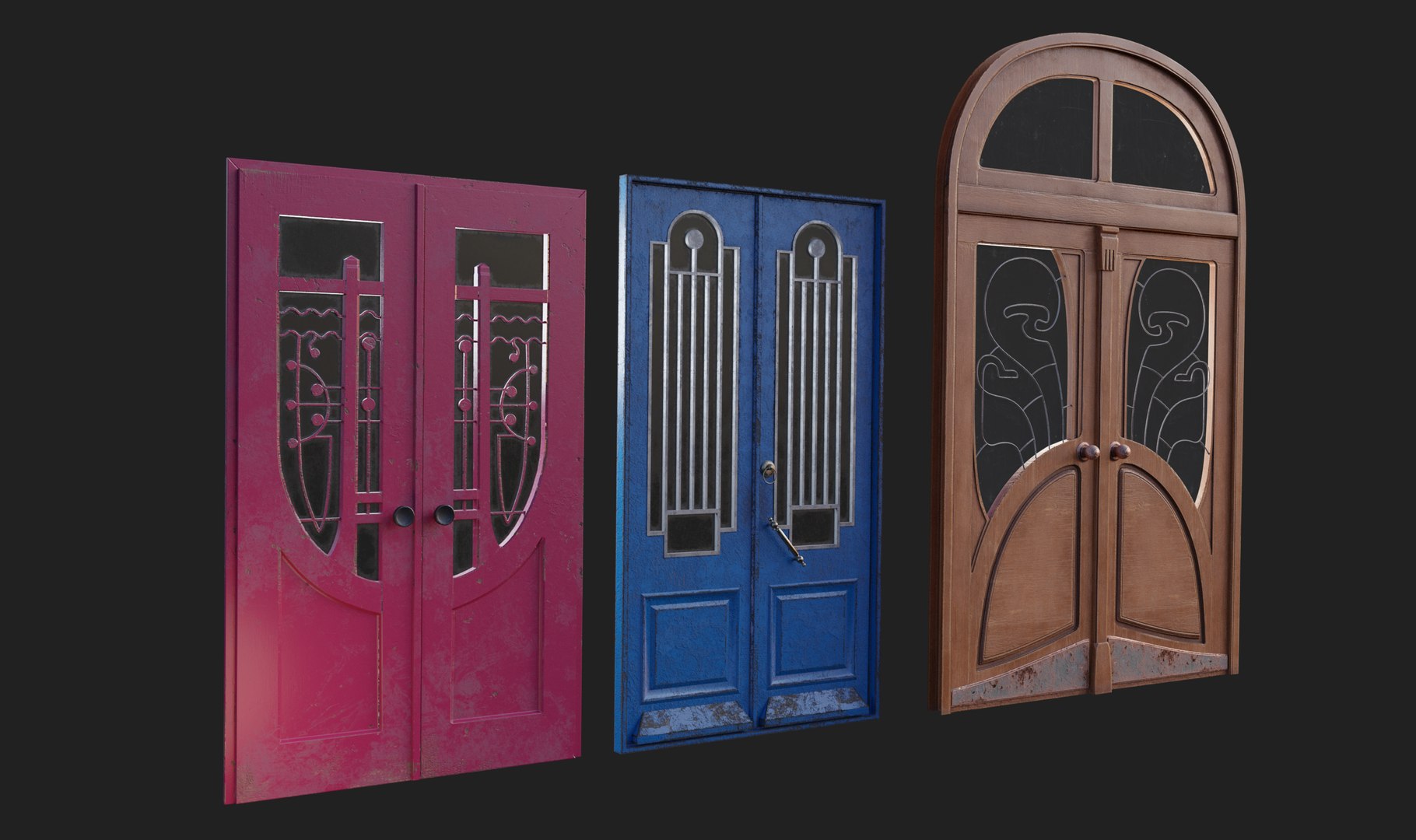 Old Doors pack Low-poly 3D model https://p.turbosquid.com/ts-thumb/uc/v3s2aD/LO/artboard1/png/1704386585/1920x1080/fit_q87/9b257bdfbe81663a09f89341f848e8801486b35f/artboard1.jpg