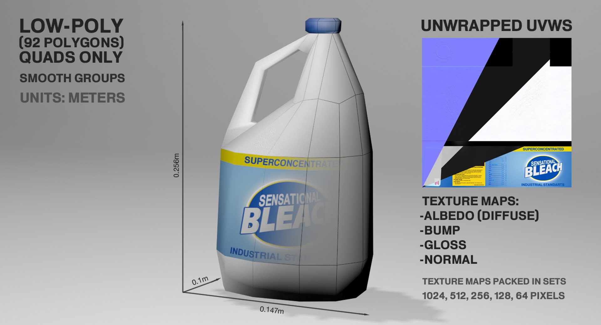 3D Bottle Bleach - TurboSquid 1162504