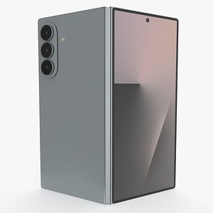 3D Samsung Galaxy Z Fold 7 Silver Shadow model