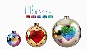 3D Christmas Ball Baubles kitbash v2 with 18 mesh 3 skin and 5 colors