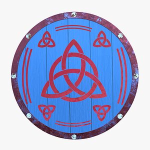 3D Celtic Triquetra Viking Shield 3D Model Low Poly PBR Game Ready