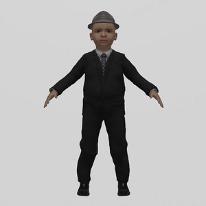 3D 4 Years Old Rigged Boy model