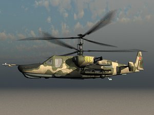KA-50 Hocum Russian Attack Helicopter Gunship Game Ready Model