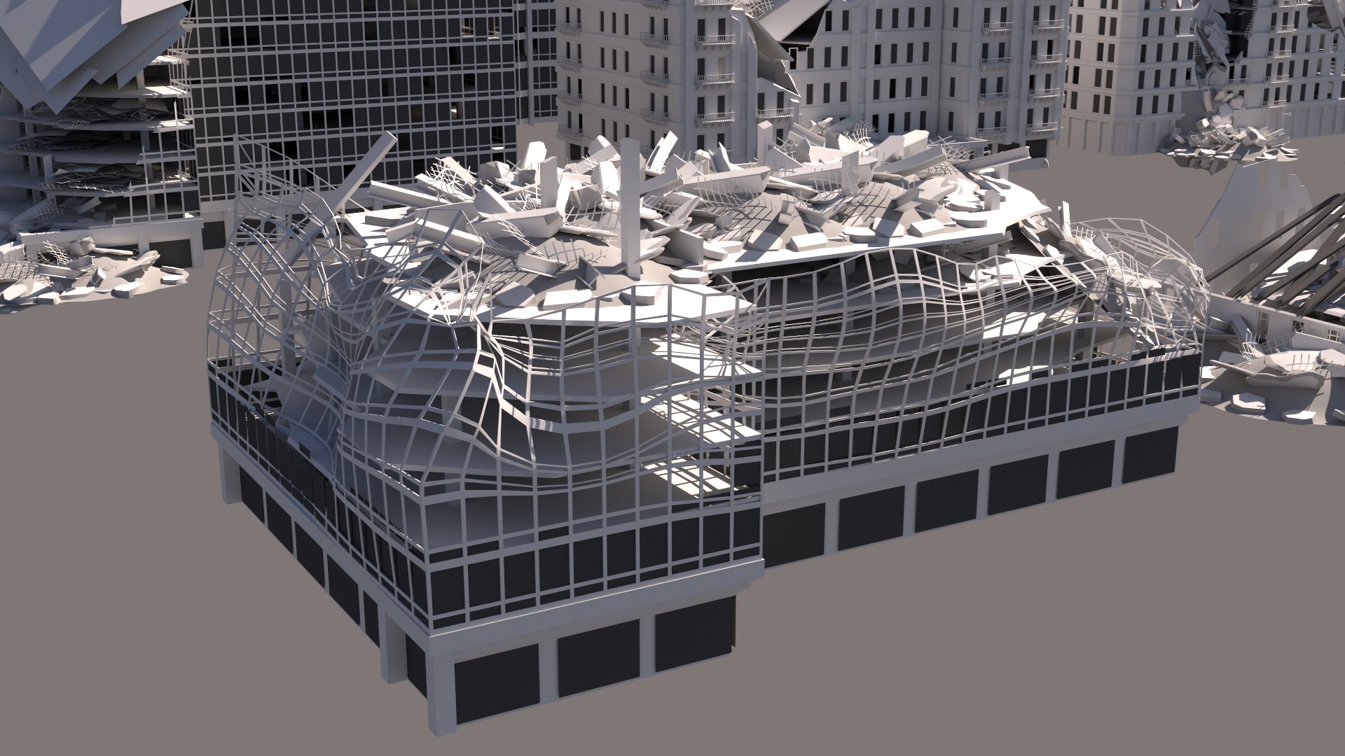 Destroyed Building 3D - TurboSquid 2162561