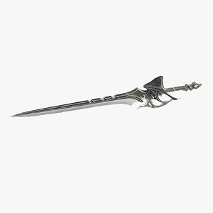 3D Science fiction style magical weapon long sword