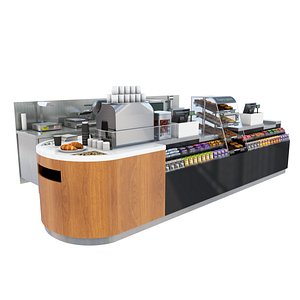 3d model cafe shop counter