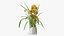 3D Orchid Pot Flower Yellow Fur