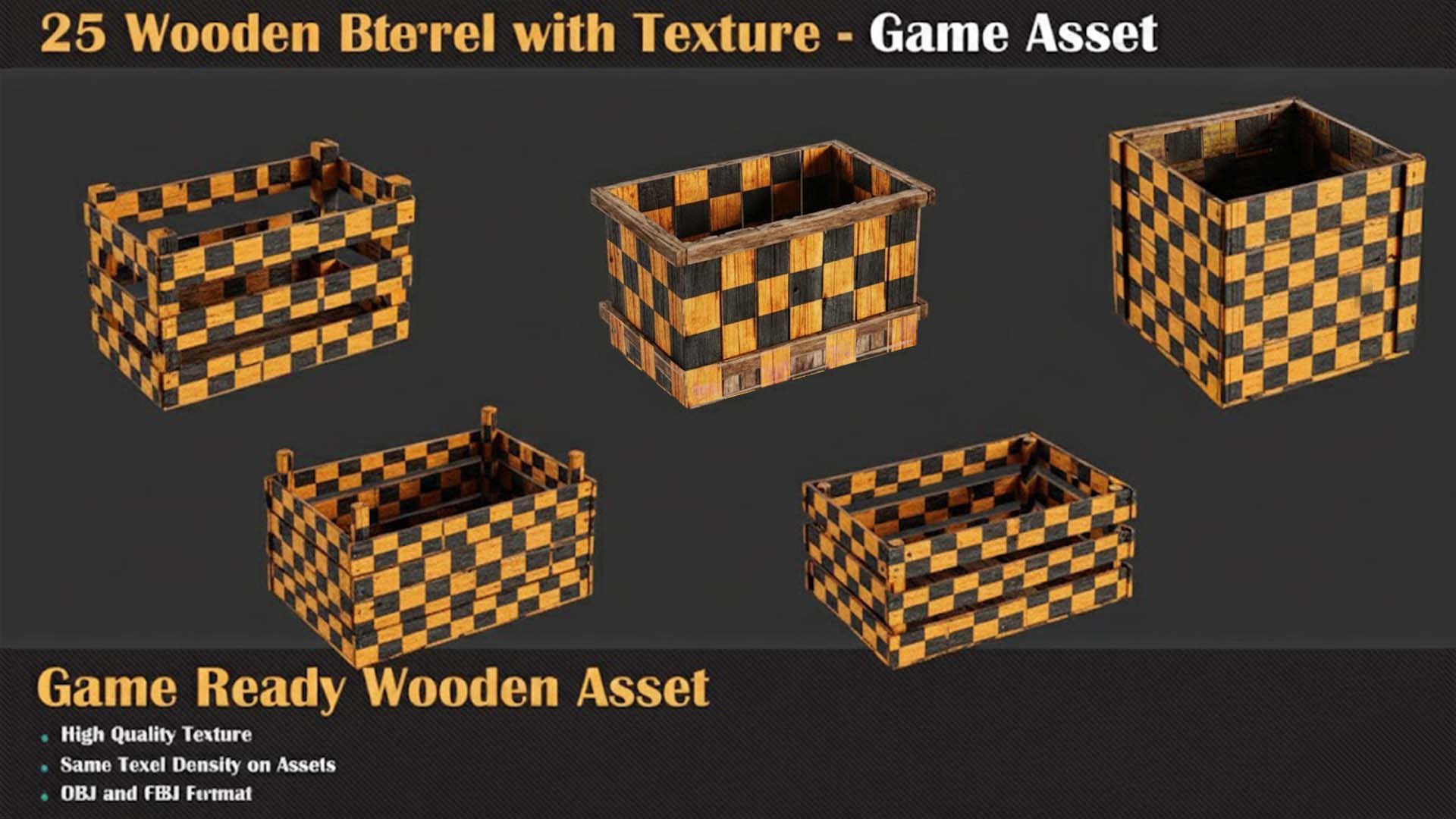3D 25 Wood Crate - Game Asset Model - TurboSquid 2499925