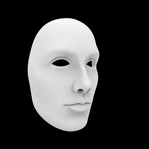 Neutral Calm Mask 3D Print Model Serene Face Sculpture