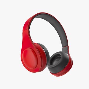 Red headphones 3D model
