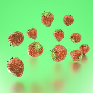 3D model photorealistic strawberries
