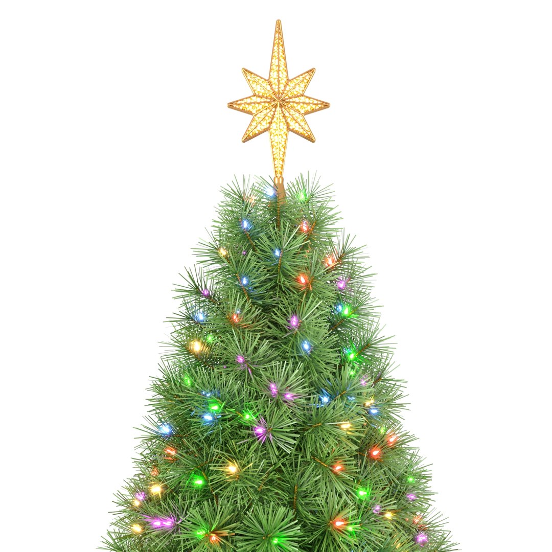 3D Christmas Tree 5 feet With Multicolor Lights model - TurboSquid 1820011