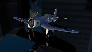 vought f4u corsair fighter aircraft 3D