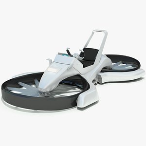 Sci-Fi Flying Bike Motorcycle Concept Lowpoly